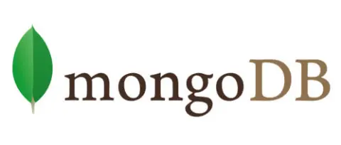 The MongoDB logo, a green leaf next to the product name