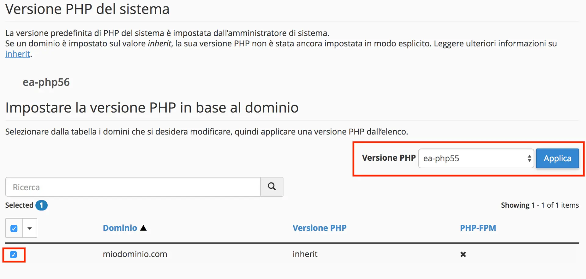 Gestione hosting php7