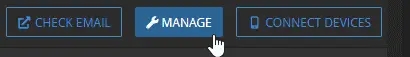 Pannello cPanel della casella email con il pulsante Manage evidenziato