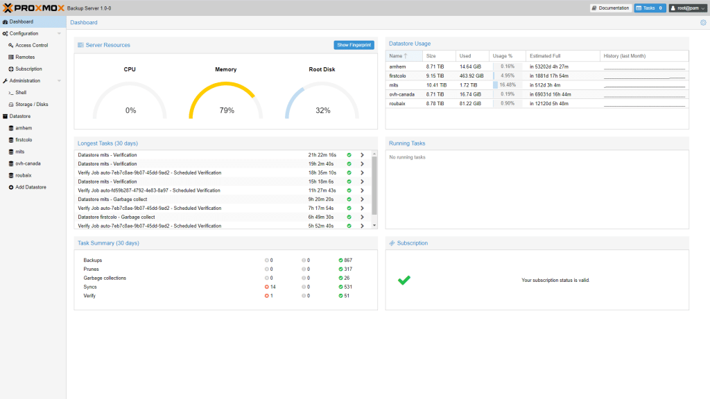 Proxmox backup server