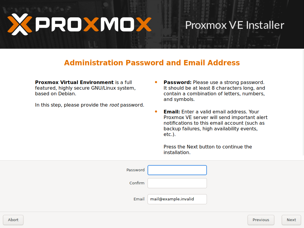 Installazione Proxmox