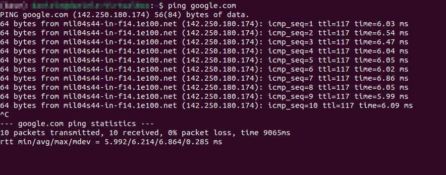 come fare un ping con linux